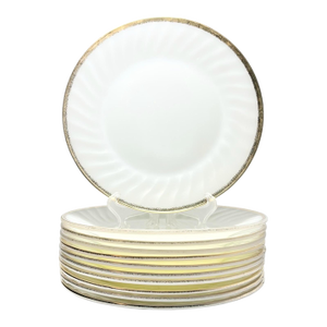 1950s Anchor Hocking, Fire King “Golden Anniversary” Glass Dinner Plates - Set of 11