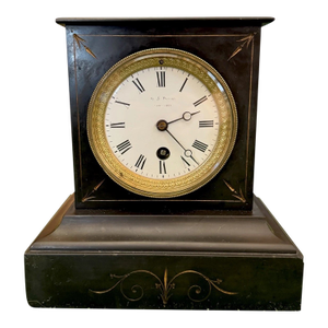 19th Century French Slate Stone Mantel Clock