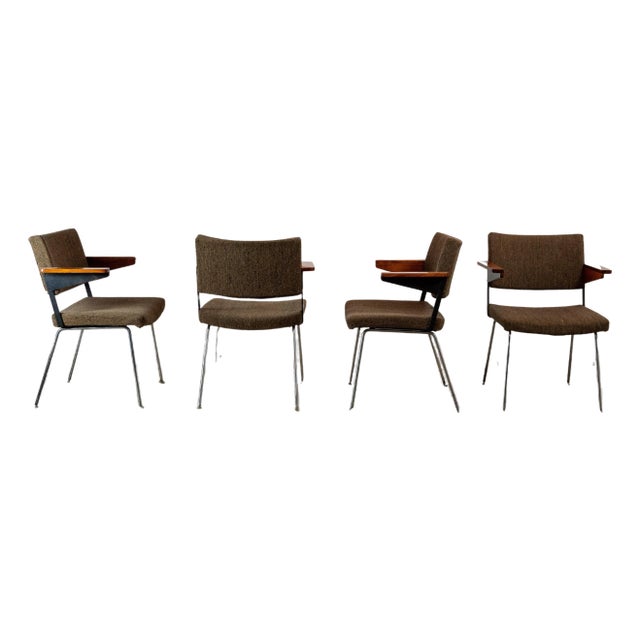 L11 Armchairs attributed to A.R. Cordemeyer for Gispen, 1950s, Set of 4 For Sale