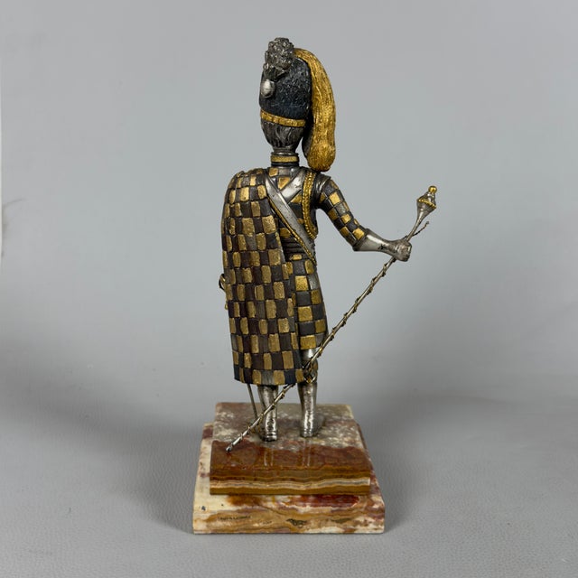 English Band Major Bronze Sculpture Statue on Marble Base, 1960s For Sale - Image 4 of 15