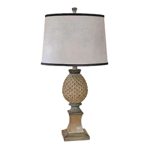 Hollywood Regency Pineapple Table Lamp With Custom Shade