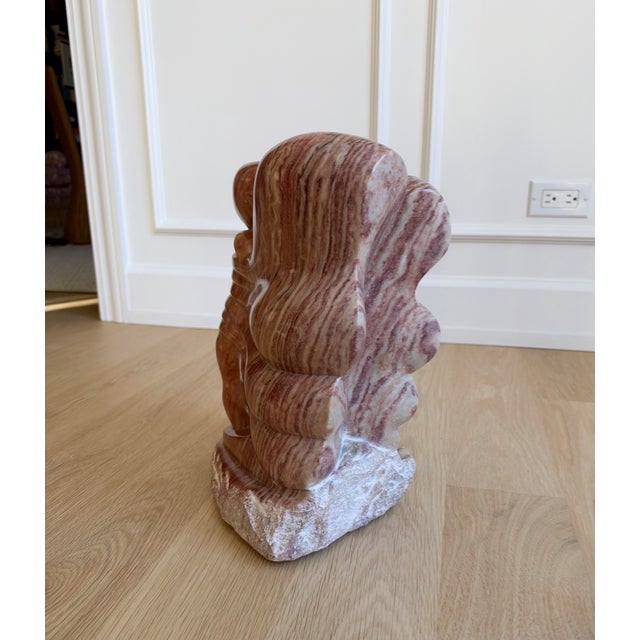 1990s Kay Hofmann Signed Hand-Carved Spanish Alabaster “Butterfly Woman” Abstract Sculpture For Sale - Image 9 of 11