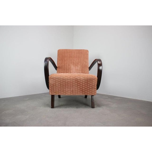 A striking armchair designed by jindřich halabala and manufactured in czechoslovakia during the 1950s. The h-269 is one of...
