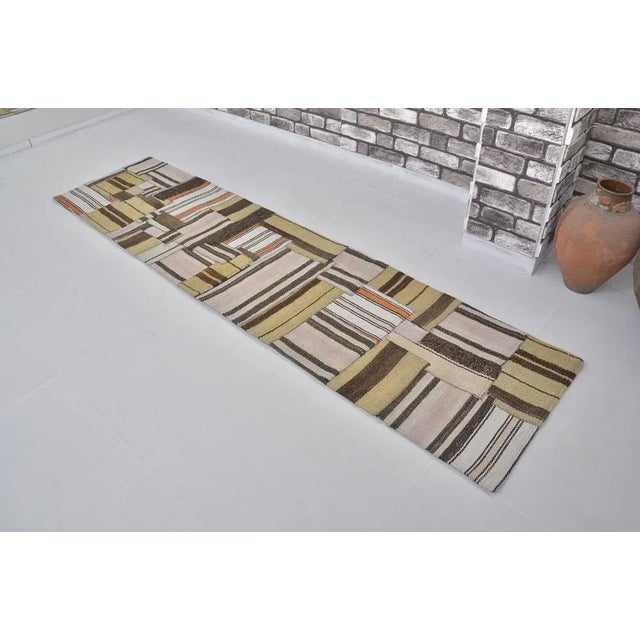 1960s Vintage Kilim Runner Back Rug, 1960s For Sale - Image 5 of 11