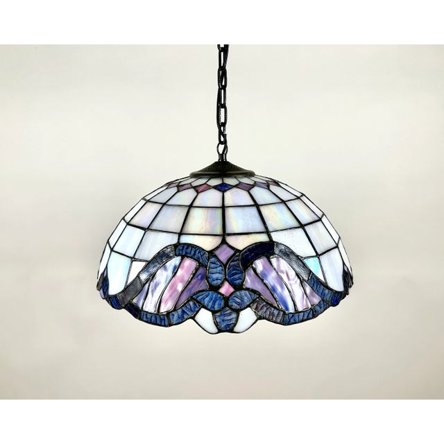 German Crafted Stained Glass Lamp, 1970 For Sale - Image 3 of 9