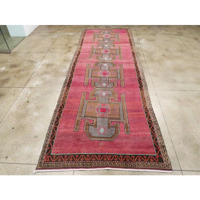 Mid 20th Century Galerie Shabab Collection Mid-20th Century Handmade Turkish Anatolian Long & Narrow Gallery Carpet For Sale - Image 5 of 10
