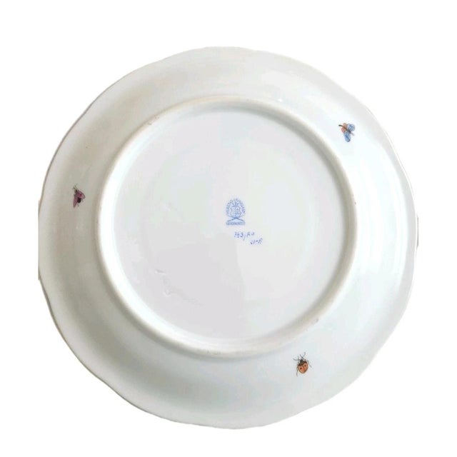 This Herend Rothschild Bird 7" saucer for cream soup bowl is a vintage piece made of porcelain with 24k gold trim....