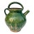 19th Century French Provence Green Glaze Gargoulette – Antique Provençal Pottery Jug For Sale