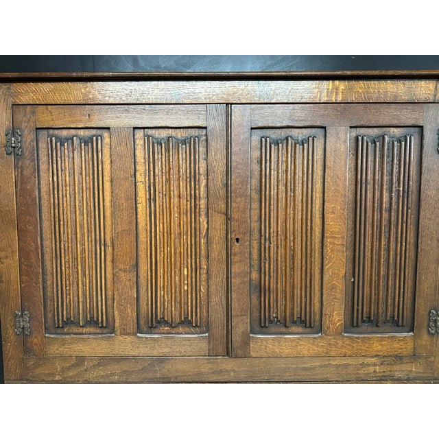 Wood Narrow Oak Hall Cabinet, 1920 For Sale - Image 7 of 10