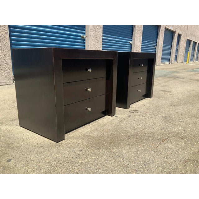 1990s Modern Set of Nightstands-Pair For Sale - Image 5 of 9