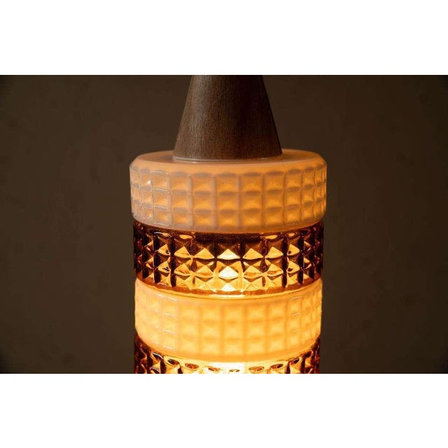 Vintage Glass Hanging Lamp in Amber Glass For Sale - Image 11 of 13