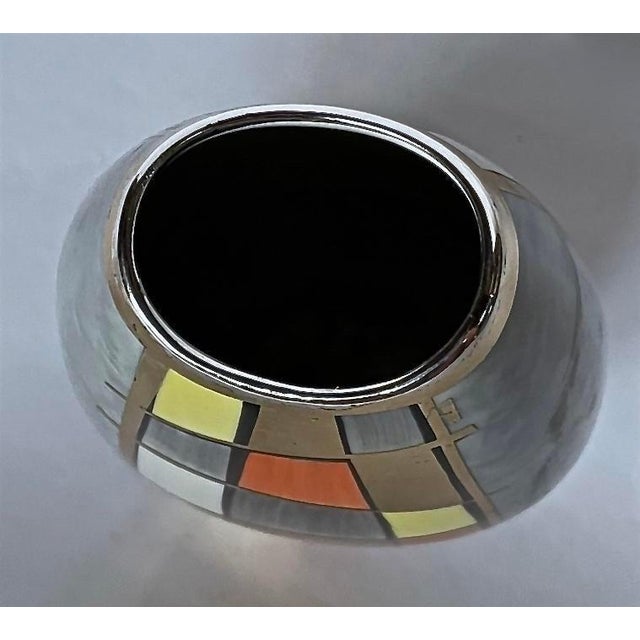 Gray Large Vintage Mid-Century Modern Manfred Veyhl Silver Overlay Vase For Sale - Image 8 of 9