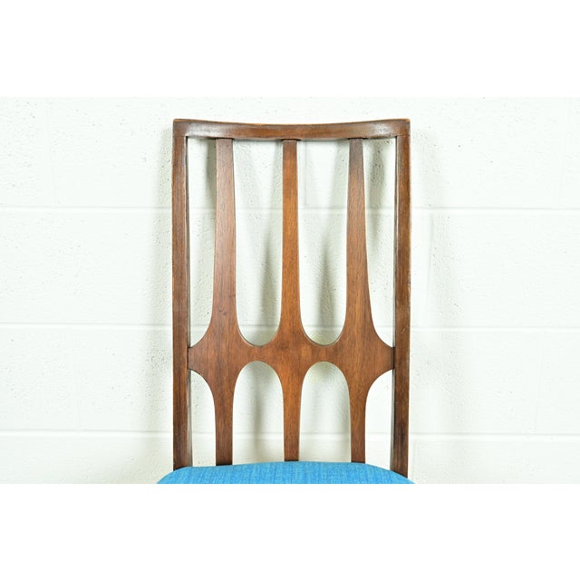Broyhill Brasilia Mid-Century Modern Sculpted Walnut Dining Chairs, Set of Four For Sale In South Bend - Image 6 of 11