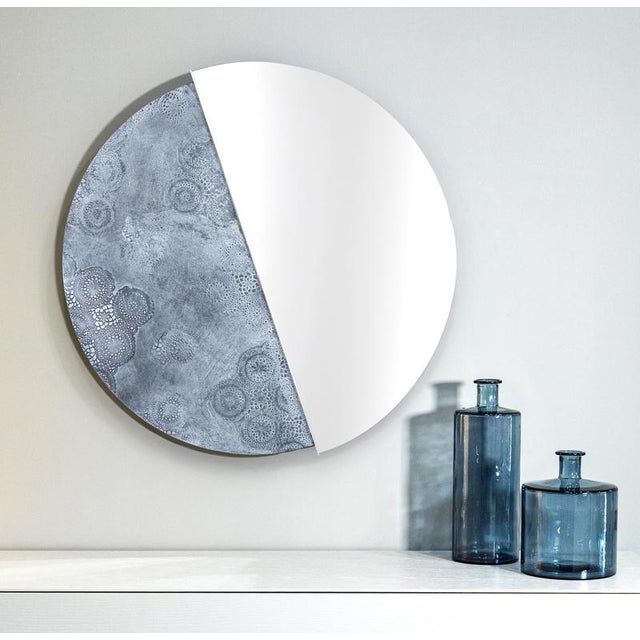 Geometric Silver Eclisse 900 Round Mirror by Disain1971 For Sale - Image 4 of 6
