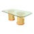 Thomasville Modern Art Deco Brass and Glass Double Pedestal Dining Table, Circa 1980s For Sale