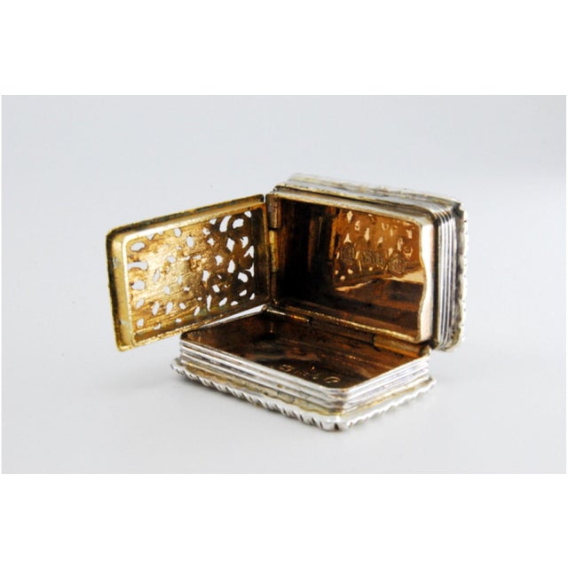 Metal Silver and Gold Vinaigrette Box For Sale - Image 7 of 10