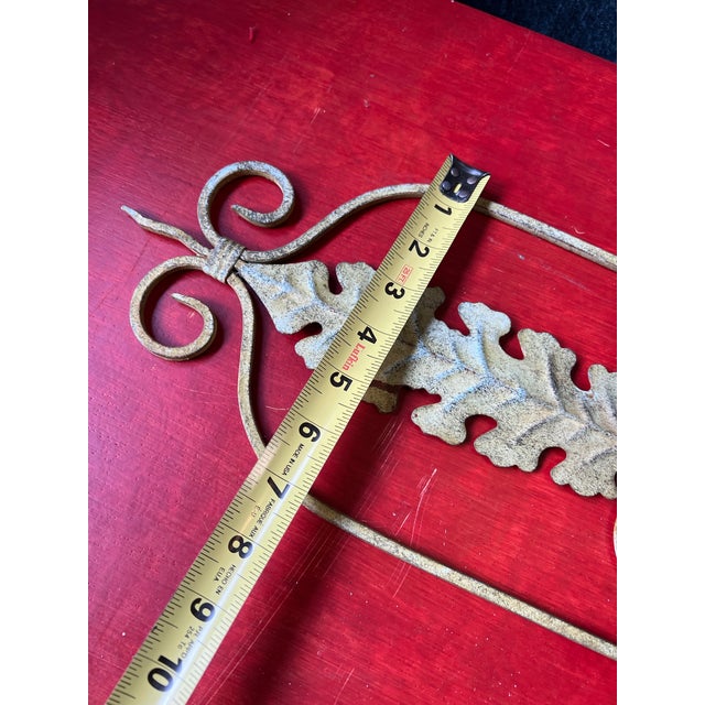 Gold Metal Detailed Wall Hanging Plate Holder For Sale - Image 4 of 7