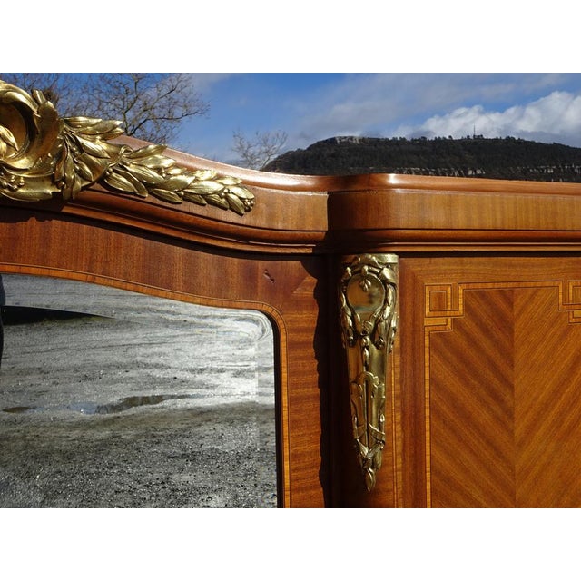 Wood Louis XVI Wardrobe in Marquetry and Bronze, 1920s For Sale - Image 7 of 18