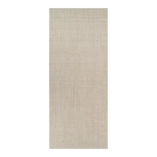 Rug & Kilim’s Oversized Modern Textural Solid Rug in Beige Tones and Striae - 10x24 For Sale