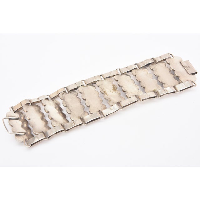 1950s Vintage Sterling Silver Cuff Bracelet With Amethyst, 1950's For Sale - Image 5 of 8