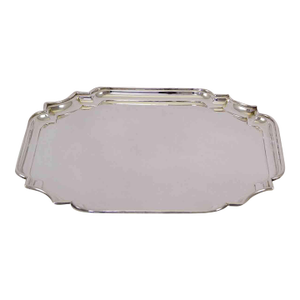 1970’s Vintage/New Silverplate Square Salver, Chippendale Shaped Corners