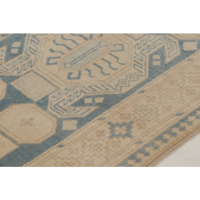Rug & Kilim Vintage Turkish Runner With Geometric Medallions in Beige & Blue - Rug & Kilim For Sale - Image 4 of 10