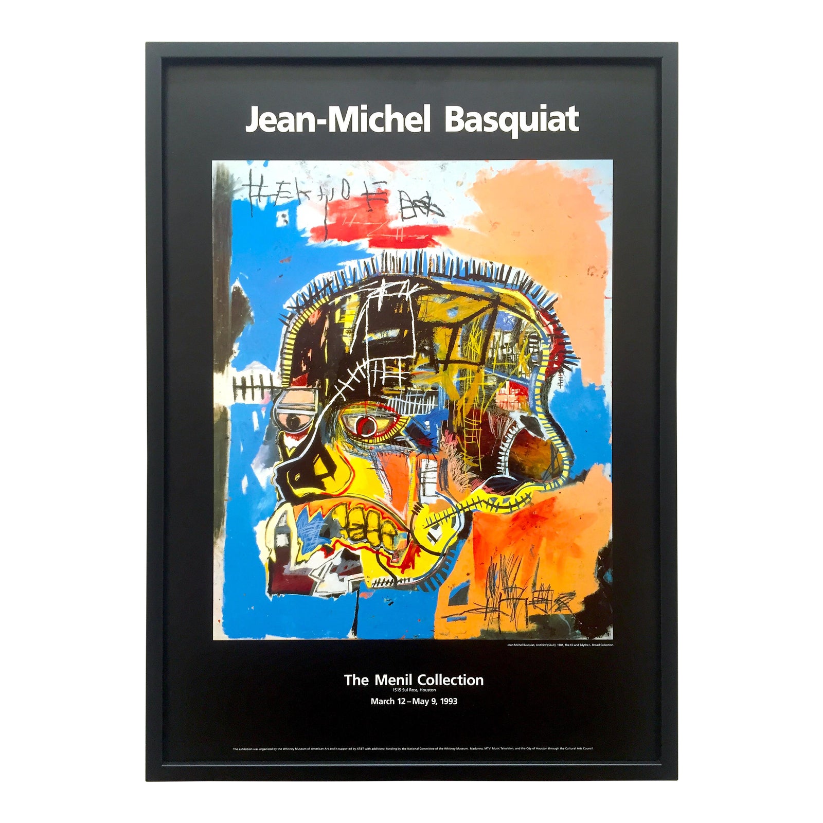 Jean Michel Basquiat Vintage 1993 Lithograph Print Framed