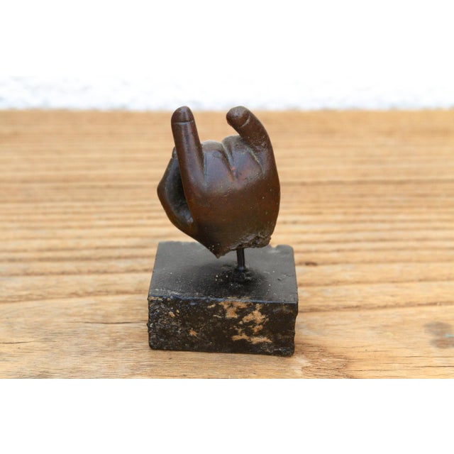 Sacred Gesture, Antique Miniature Bronze Mudra For Sale In Los Angeles - Image 6 of 7