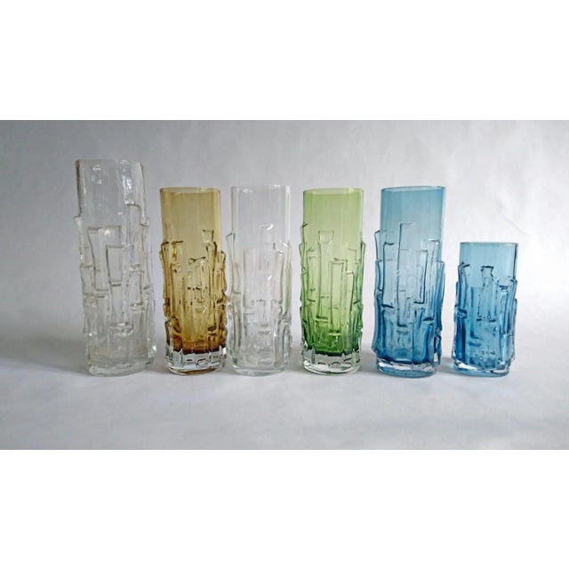 Mid-Century Glass Bark Vases by Bo Borgström for Åseda, 1960s, Set of 6 For Sale - Image 11 of 11