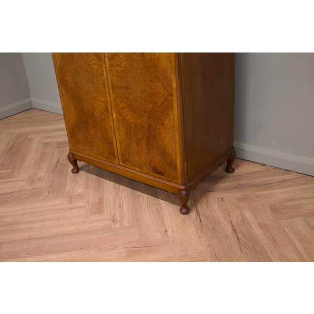 Vintage Art Deco Burr Walnut Compact Wardrobe, 1930s For Sale - Image 6 of 11