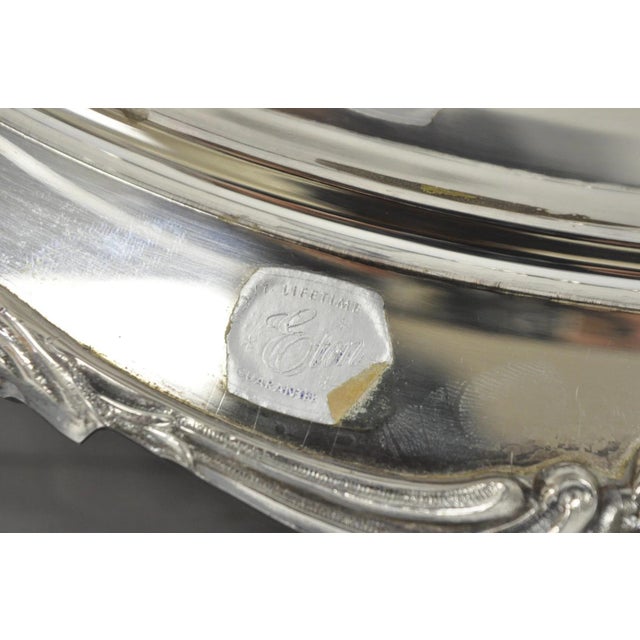 Vintage Eton Victorian Silver Plated Large Oval Covered Warming Dish Platter For Sale - Image 18 of 18
