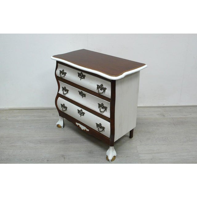 Small Chest of Drawers in Walnut and White, 1960s For Sale - Image 4 of 6
