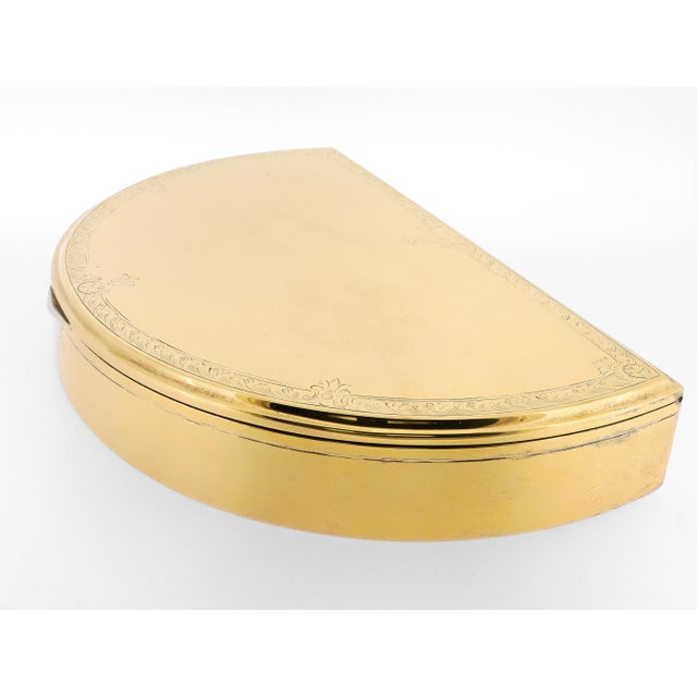 Gorham Antique Gorham Art Deco Gilt Sterling Silver Half Round Dresser or Jewelry Box For Sale - Image 4 of 15
