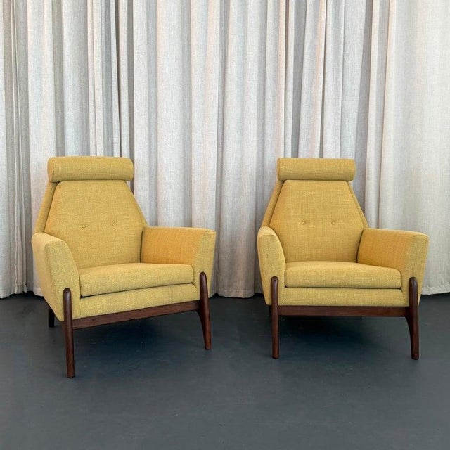 Adrian Pearsall 1960s Sculptural Mid-Century Modern Adrian Pearsall Style High Back Lounge Chair Set For Sale - Image 4 of 15