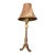 Vintage Hollywood Regency Neoclassical Gilt Lamp W/ Marbled Orb & Metal Leaves For Sale