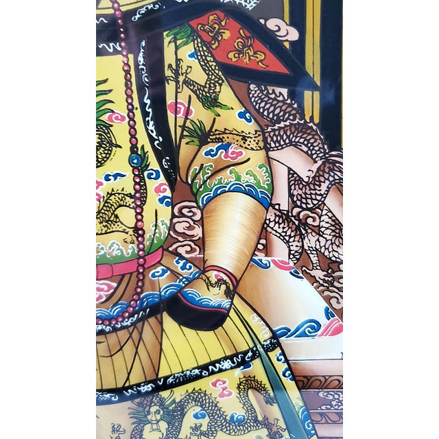 Reverse Glass Paintings Chinese Emperor Empress - Early 20th Century For Sale - Image 9 of 14