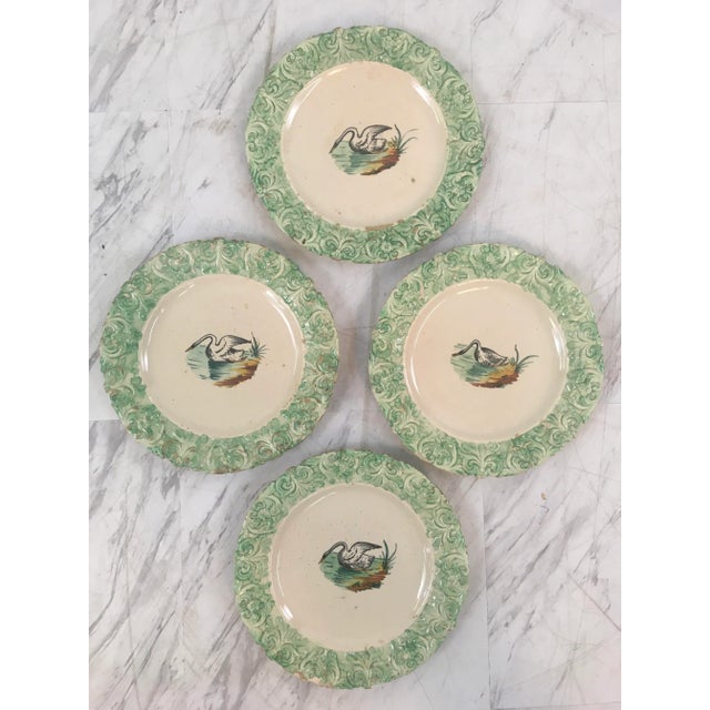 Ceramic Antique Ironware Italian Swan Plates, Set of Four For Sale - Image 7 of 7