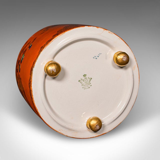 Orange 1920's Antique Decorative Jardiniere For Sale - Image 8 of 9