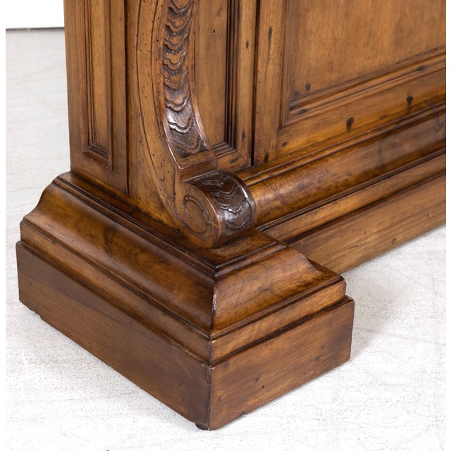 19th Century Spanish Renaissance Style Carved Walnut Wall Console With Three Drawers For Sale - Image 9 of 12