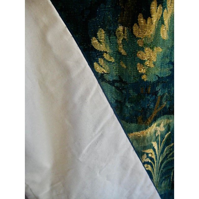 French Aubusson Verdure Country Side With a Lake and Castle 18 Century For Sale - Image 17 of 17