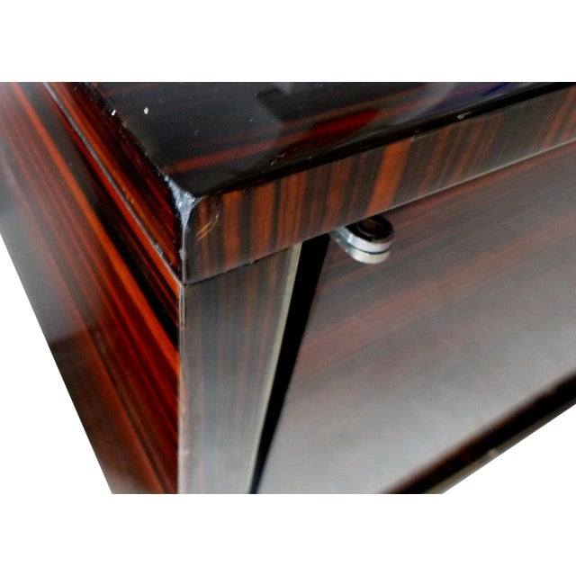 French Deco Macassar Credenza With Bar Compartment For Sale - Image 9 of 11