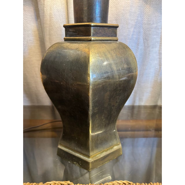 Brass Chinoiserie Style Lamp For Sale - Image 4 of 5