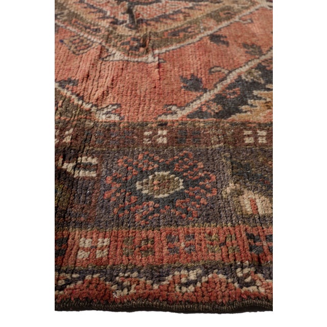 Turkish Vintage Circa 1940 Orange Turkish Oushak Kelleh Hand Knotted Wool Runner 5ft 6in X 12ft 2in For Sale - Image 3 of 18