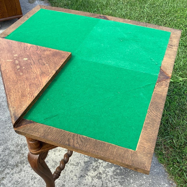 Wood Antique Envelope Card Game Table For Sale - Image 7 of 12