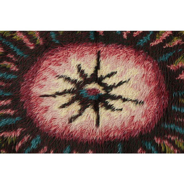 Traditional Vintage Swedish Rug in Green and Black With Medallion | Rug & Kilim For Sale - Image 3 of 8