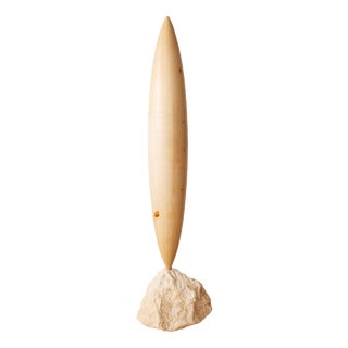 Wooden Seed Oak Sculpture by Jean-Baptiste Van Den Heede For Sale