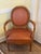 Chestnut 4-Piece French Louis XVI–Style Leather Seating Set — Settee & 3 Armchairs For Sale - Image 8 of 17