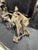 Late 19th Century Antique Bronze Indian Temple Chariot Horse Toy on Wheels ~ 8.5" / 2.75 LBS For Sale - Image 5 of 6