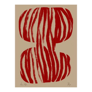Contemporary Abstract Red Composition Giclee Print For Sale