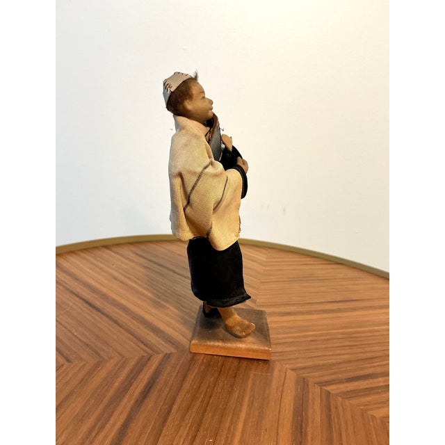 Antique Japanese Meiji Period Scholar Figure With Original Textile Robes, C. 1900 For Sale - Image 4 of 12